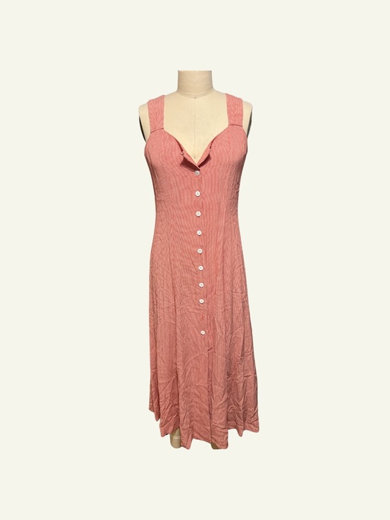 DW3 Dresses & Skirts - Sleeveless Red & White Button-Front Midi Dress